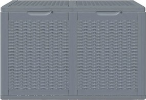 vidaXL szürke PP rattan kerti tárolóláda 180 L