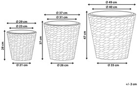 Vízijácint virágtartó háromdarabos szettben 28/37/47 cm PLAKA Beliani