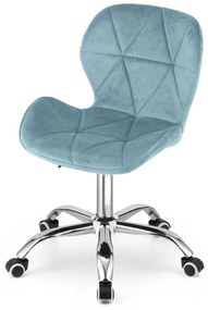 Dolgozószobai szett – összecsukható íróasztal ZARIMO 80×40 cm fehér + irodai szék AVOLA VELVET világoskék