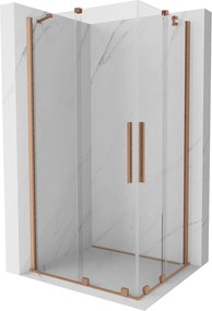 Mexen Velar Duo, zuhanykabin tolóajtóval 100 (ajtó) x 90 (ajtó) cm, 8mm átlátszó üveg, réz matt profil, 871-100-090-02-65