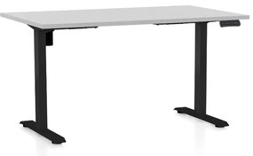 Állítható magasságú asztal OfficeTech B, 140 x 80 cm, fekete alap, világos szürke
