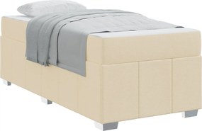 vidaXL Ágykeret matracmal Krém 80 x 200 cm szövet