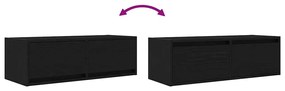 fekete tölgy színű szerelt fa TV-szekrény 80x31x25,5 cm