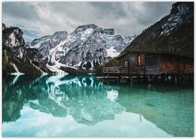 Poszterek A0 Szint Fa házikó a hegyekben