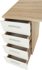 íróasztal, tölgy sonoma/fehér, EUSTACH