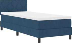 vidaXL Boxrugós ágy matracmal leddel Kék 80 x 200 cm szövet