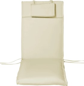 Outsunny Napágy Párna Párnával, Levehető Poliészter + Pamut Szálas Borítással, Krém 198 x 53 x 5 cm | Aosom