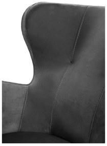 Sötétszürke bársony füles fotel Noemye – Bonami Selection