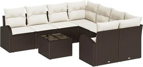 vidaXL Kerti Kanapé Szett Barna 55 x 55 x 37 cm polirattan