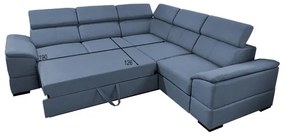 Univerzális, ággyá nyitható sarokkanapé tárolóval GRANADA kék