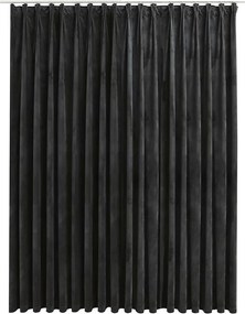vidaXL antracitszürke bársony sötétítőfüggöny kampókkal 290 x 245 cm
