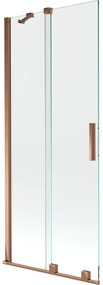 Mexen Velar, 2 szárnyas eltolható kádparaván 85 x 150 cm, 8mm átlátszó üveg, rózsaszín arany, 896-085-000-01-60