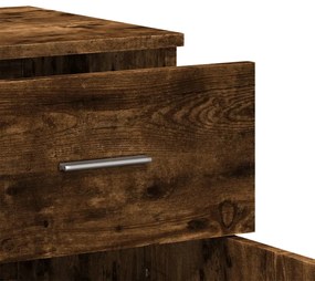 2 db füstös tölgy színű szerelt fa tálalószekrény 79x38x80 cm