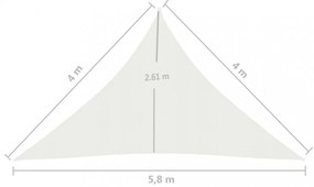 fehér HDPE napvitorla 160 g/m² 4 x 4 x 5,8 m