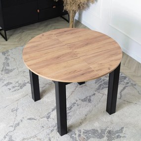 Étkezőgarnitúra 4 db. Rozsdabarna Rick székkel. Bővíthető asztal HARRY 102-142 cm