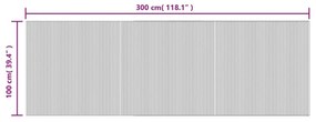 négyszögletű barna bambusz szőnyeg 100 x 300 cm