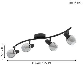 Eglo 98626 - Spotlámpa POLLICA 4xE14/28W/230V