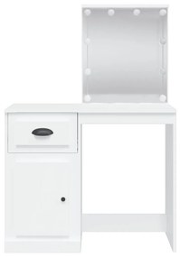 fehér fésülködőasztal LED-lámpákkal 90x42x132,5 cm