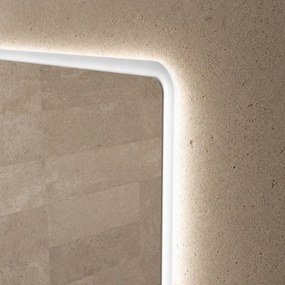 Álló fürdőszobai LED tükör 70x90cm | Páramentesítő - Óra - Fényerő és színhőmérséklet szabályozás | Welland Kath