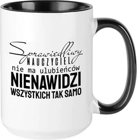 Bögre Fehér 450ml Fekete Belső Igazságos Tanár Pedagógusnak