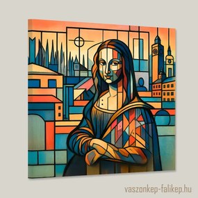 Modern Mona Lisa absztrakció falikép – kortárs elegancia 40x40cm