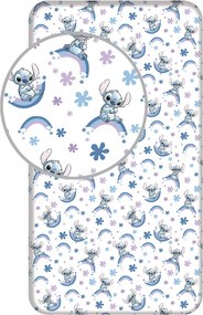 Disney Lilo és Stitch, A csillagkutya Rainbow gumis lepedő 90x200 cm