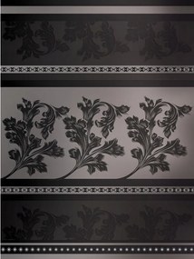 Fotótapéta Csíkos virágok barna bézs Damask vinil 184x254 +ragasztó