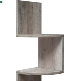 Sarokpolc 5 szintes lebegő fali polc, greige 20x20x127cm