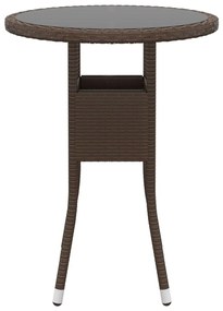 3 részes barna polyrattan kerti étkezőgarnitúra