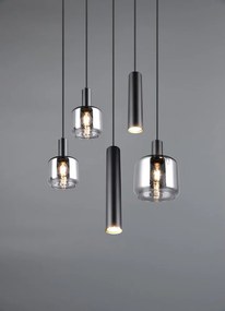 Fekete függőlámpa fém-üveg búrával ø 40 cm Mataro – Trio