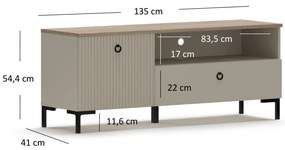 TV szekrény Demandaron 1 (taupe + silverjack tölgy) . 1116813