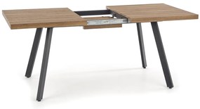 Berlin Kihúzható Étkezőasztal mézes-dió/fekete 140-180x85cm
