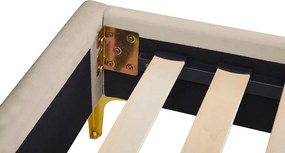 Ágy ágyráccsal, 160x200, bézs Velvet szövet, ISADORA