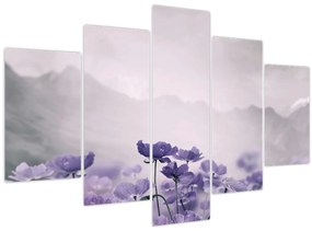 Kép - Lila virágok a hegyekben (150x105 cm)