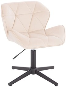 HR111CROSS Krémszínű modern velúr szék fekete lábbal