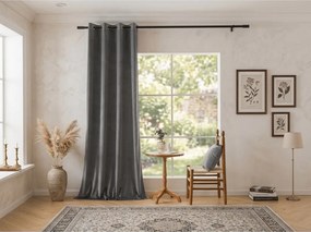 Sötétítő függöny DREAM VELVET 140x250 cm, sötétszürke Felfüggesztés: Fém gyűrűk