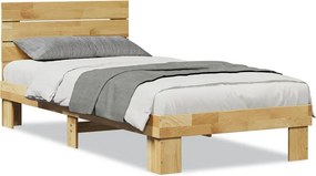 vidaXL ágykeret fejtámlával matrac nélkül 80x200 cm tömör fa tölgyfa