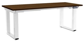OfficeTech Strong állítható magasságú asztal 180 x 80 cm, fehér alap, dió