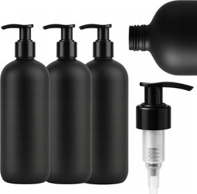 Fürdőszobai Palack Készlet Adagolók Fekete 500 ml Sampon Balzsam Gél 3 db