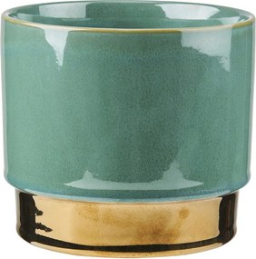 GOLDEN TOUCH kaspó zöld-arany, Ø 15 cm