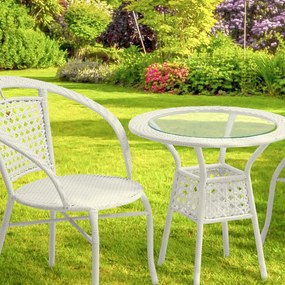 Kerti bútor szett LT3922 fehér rattan