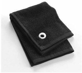 Fekete frottír pamut törölköző 50x50 cm Cuistot – douceur d'intérieur