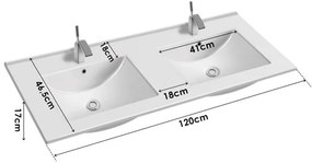 MANVELD DUPLA MOSDÓ PULTBA SÜLLYESZTHETŐ FEHÉR 120 CM