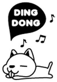 Matrica kapcsolóra "Ding Dong kutya" 10x15 cm