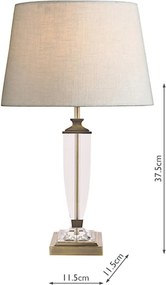 LAURA ASHLEY 3553066-Q CARSON Kristály Asztali lámpa Antik sárgaréz, Fehér B22 IP20