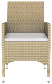 3 részes bézs kerti polyrattan étkezőgarnitúra