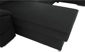 Ülőgarnitúra, sötétszürke, balos kivitel, SEGORIA ROH U