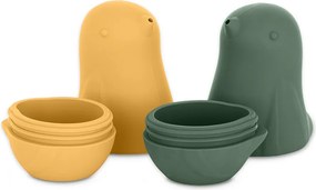 PETITE&amp;MARS Szilikon fürdőjáték Love birds Ochre Green 6hó+