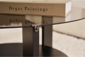 Clara Wood Black dohányzóasztal sötét üveggel