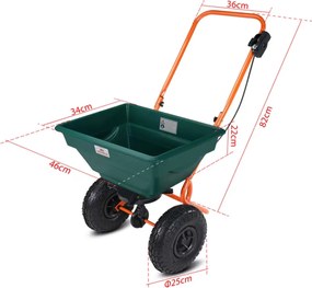 SEED szórókocsi, 20l, zöld/narancs Gardebruk